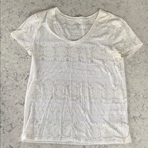 LOFT Cream Short Sleeve Tee